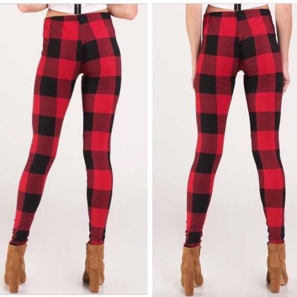Last 1οΈβ£ Holiday Window Pane Plaid Leggings - Picture 4 of 5